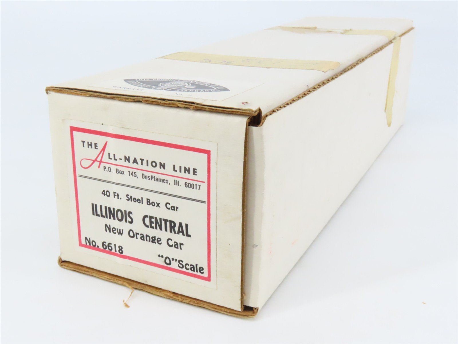 O Scale 2-Rail All-Nation 6618 IC Illinois Central 40' Steel Boxcar #120681 Kit