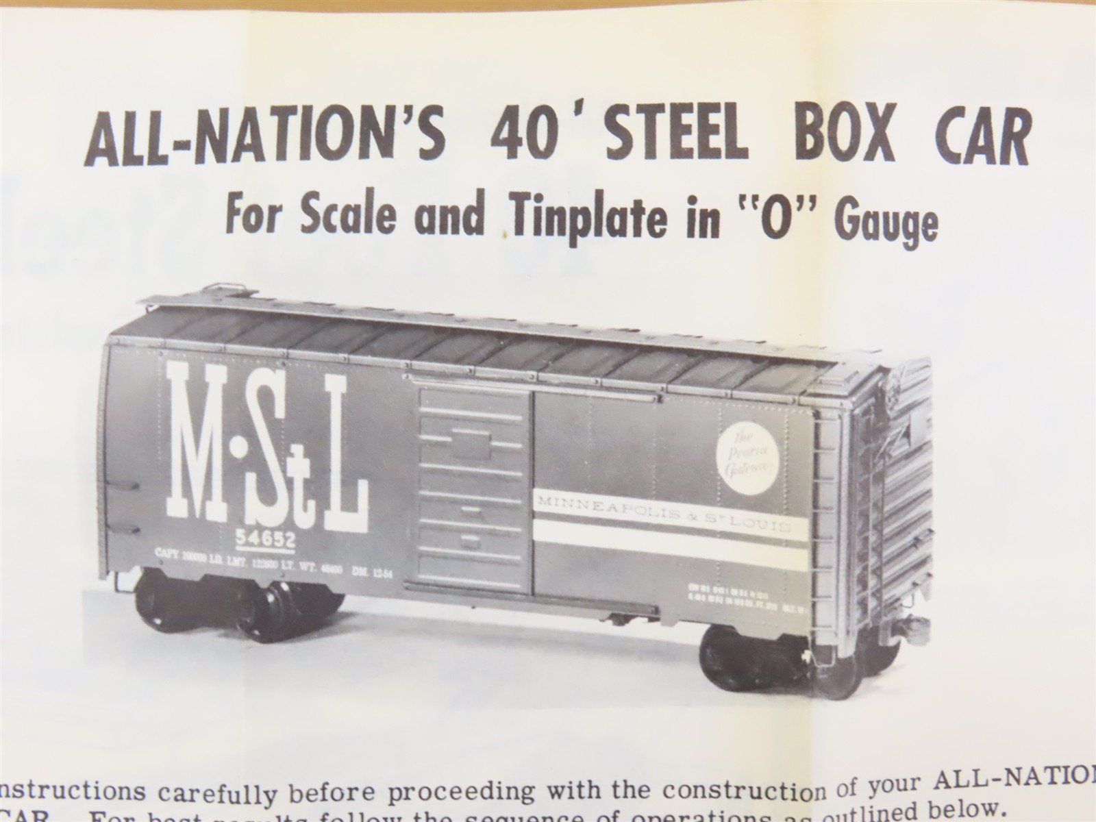 O Scale 2-Rail All-Nation 6618 IC Illinois Central 40' Steel Boxcar #120681 Kit