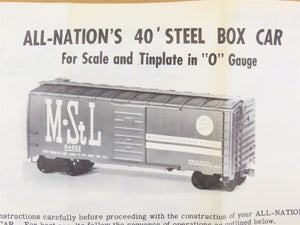 O Scale 2-Rail All-Nation 6618 IC Illinois Central 40' Steel Boxcar #120681 Kit
