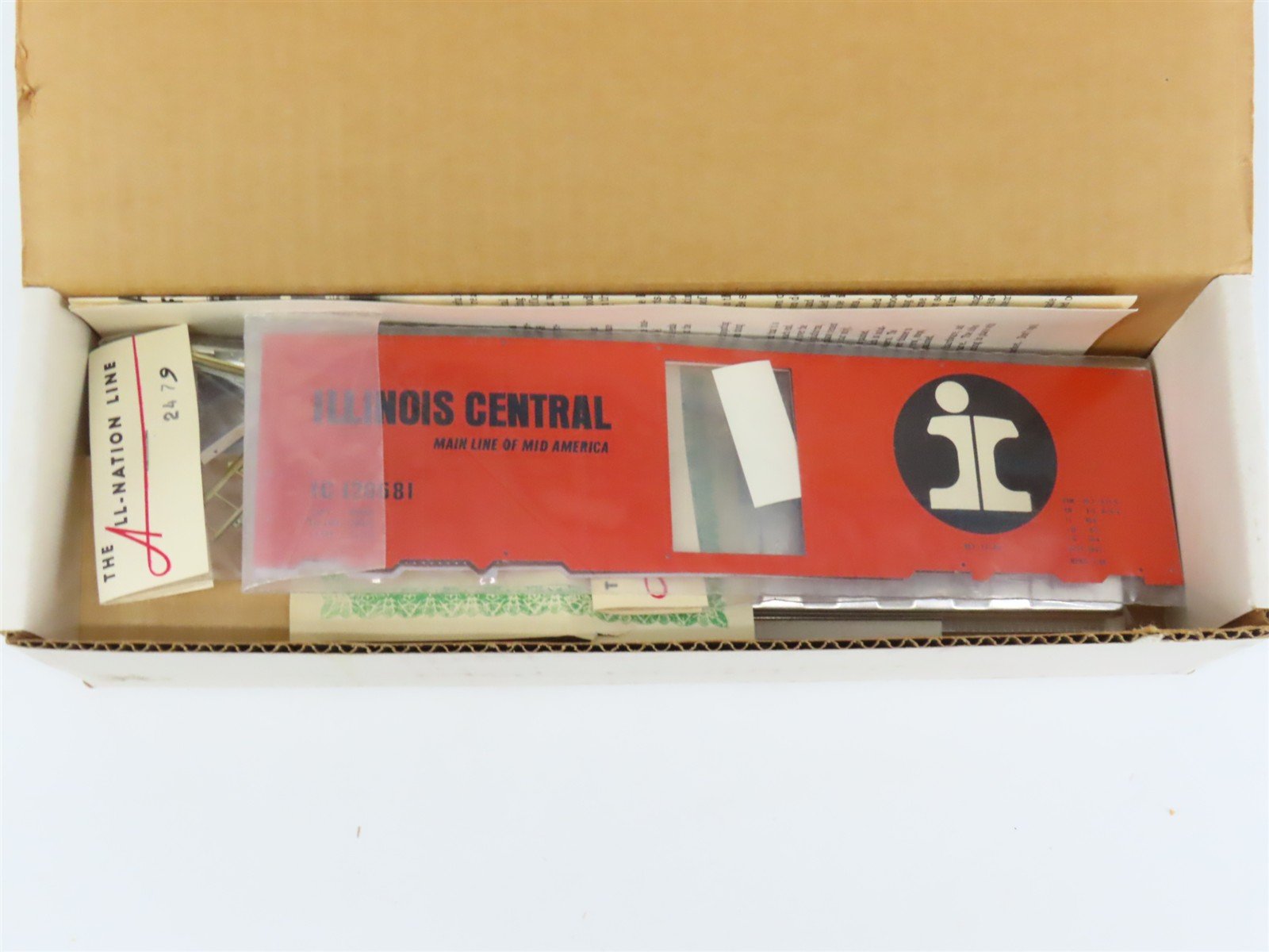 O Scale 2-Rail All-Nation 6618 IC Illinois Central 40' Steel Boxcar #120681 Kit