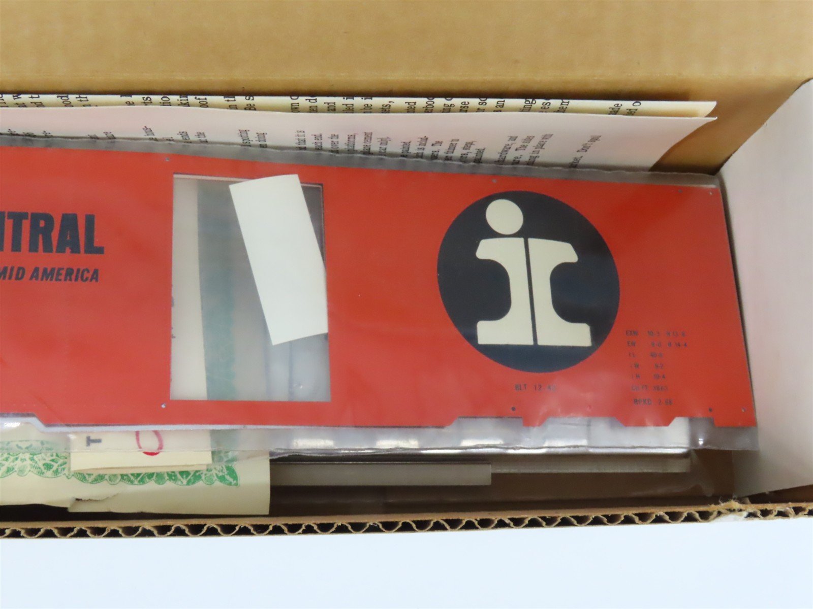 O Scale 2-Rail All-Nation 6618 IC Illinois Central 40' Steel Boxcar #120681 Kit