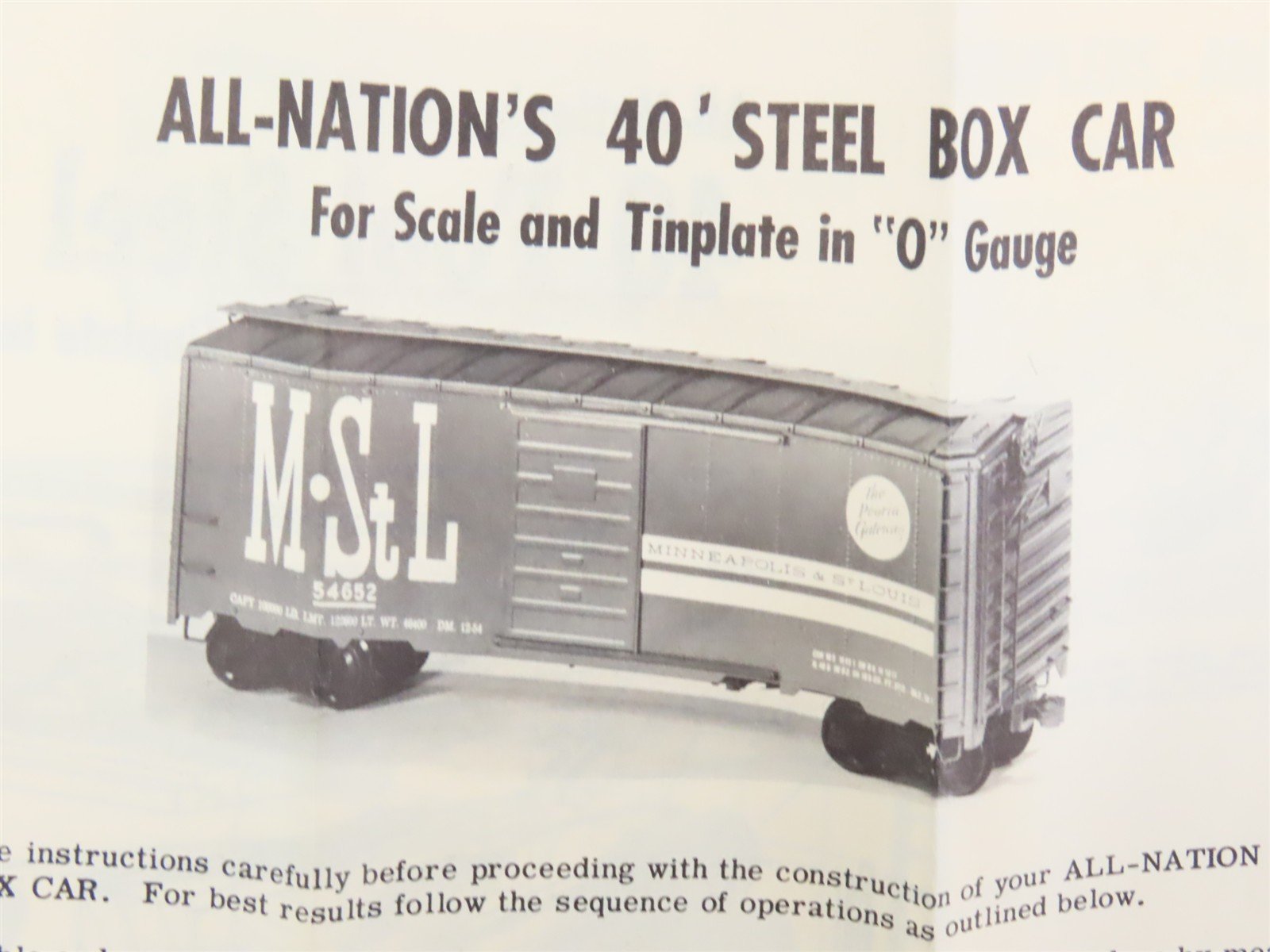 O Scale 2-Rail All-Nation 6618 IC Illinois Central 40' Steel Boxcar #120681 Kit