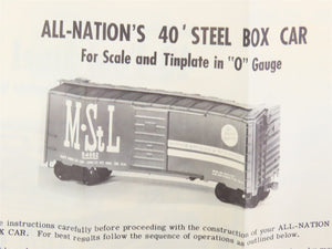 O Scale 2-Rail All-Nation 6618 IC Illinois Central 40' Steel Boxcar #120681 Kit
