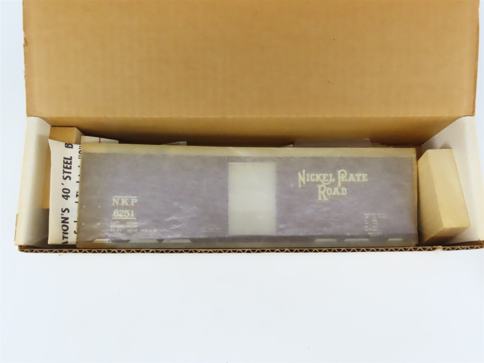 O Scale 2-Rail All-Nation 6609 NKP Nickel Plate Road 40' Steel Boxcar #6251 Kit