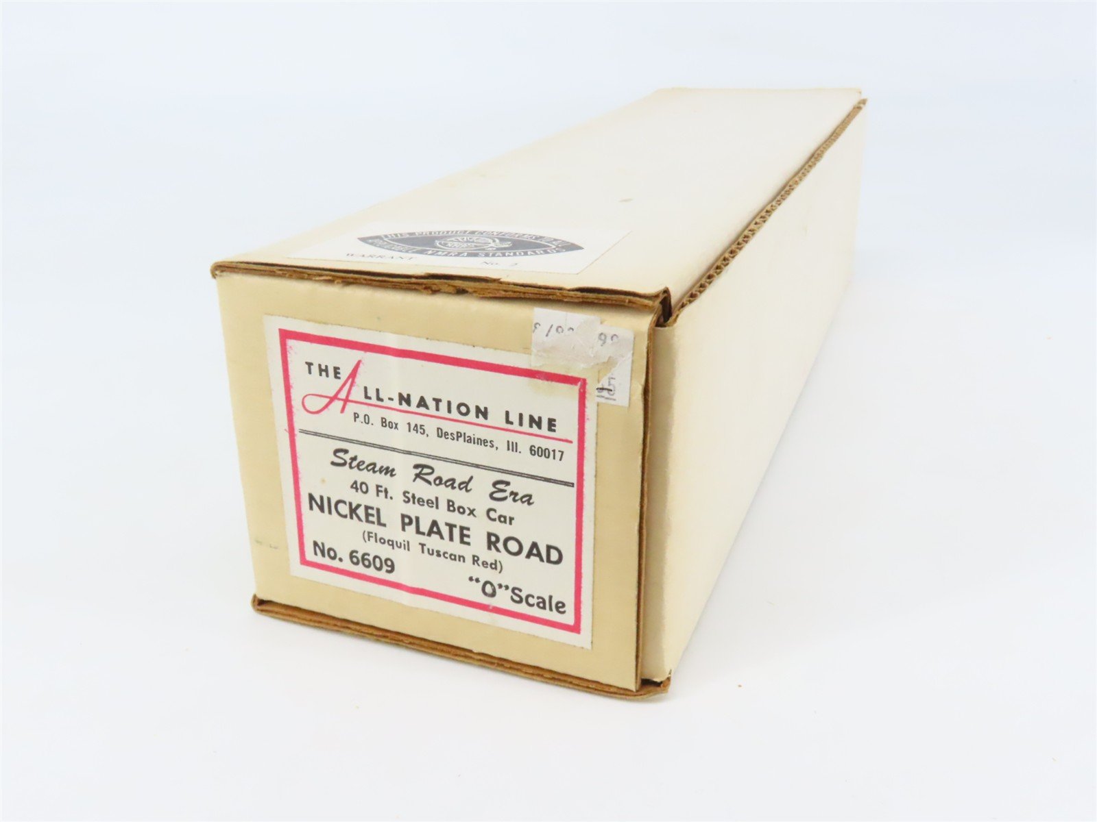 O Scale 2-Rail All-Nation 6609 NKP Nickel Plate Road 40' Steel Boxcar #6251 Kit