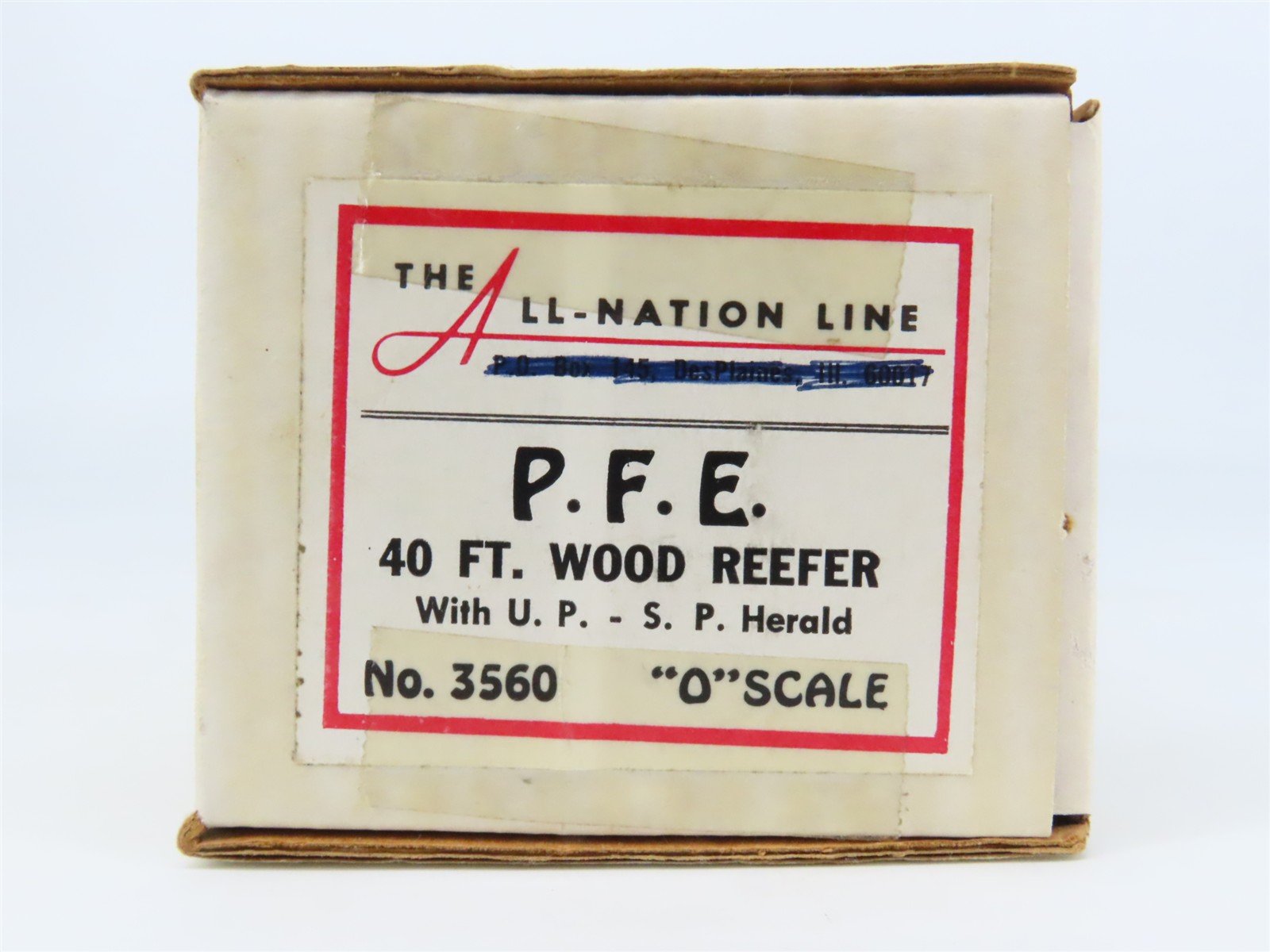 O 2-Rail All-Nation 3560 PFE Pacific Fruit UP/SP 40' Wood Reefer #20072 Kit