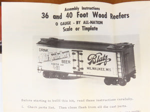 O 2-Rail All-Nation 3560 PFE Pacific Fruit UP/SP 40' Wood Reefer #20072 Kit