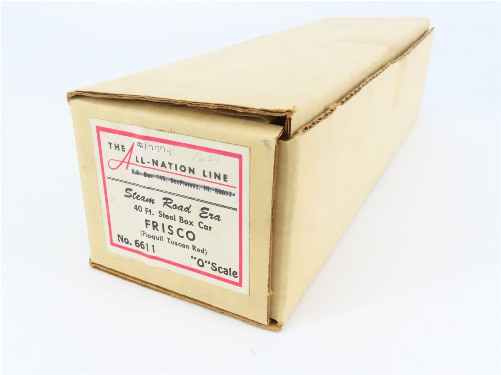 O Scale 2-Rail All-Nation 6611 SLSF Frisco 40' Steel Boxcar #17774 Kit