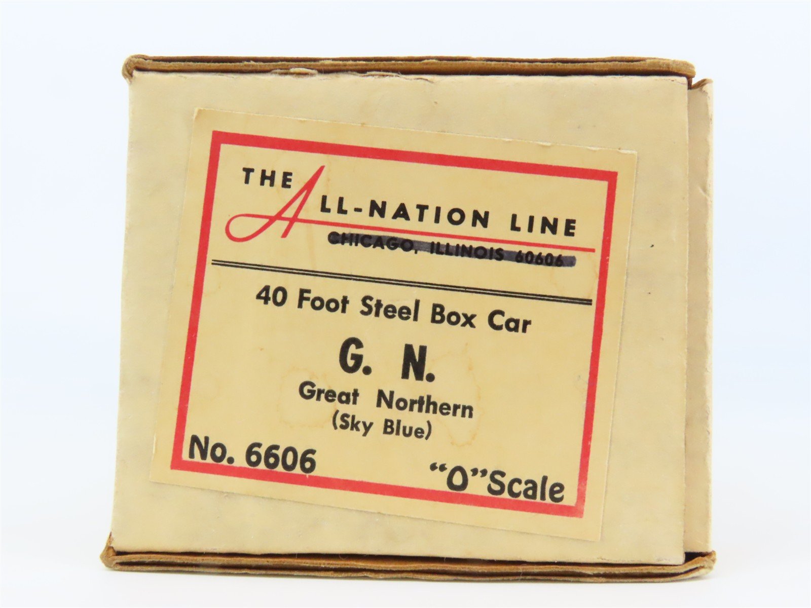 O Scale 2-Rail All-Nation 6606 GN Great Northern 40' Steel Boxcar #11450 Kit