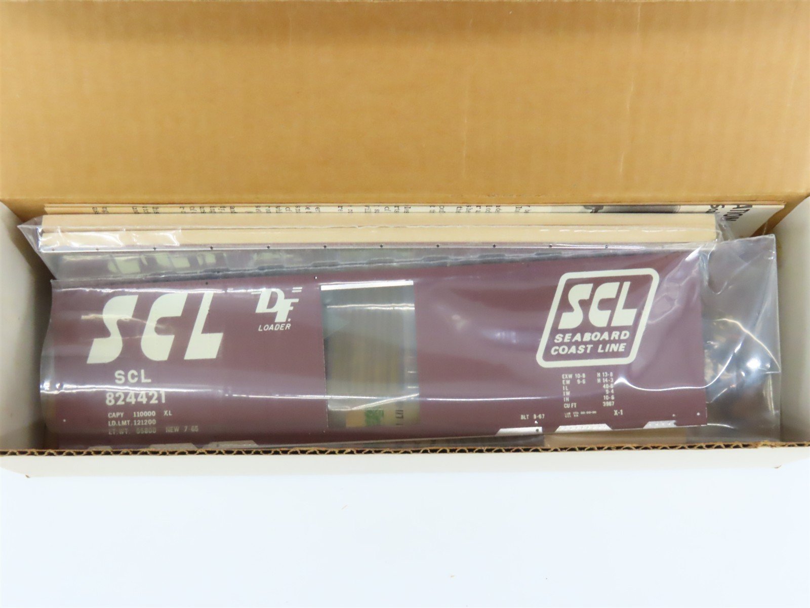 O 2-Rail All-Nation 6616 SCL Seaboard Coast Line 40' Steel Boxcar #824421 Kit