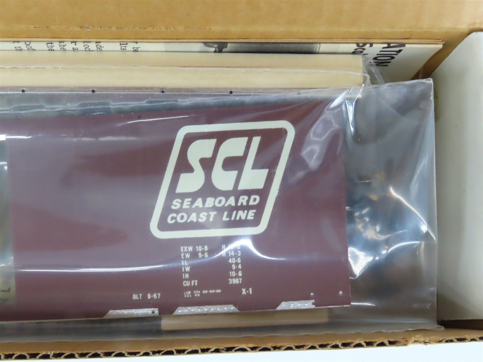 O 2-Rail All-Nation 6616 SCL Seaboard Coast Line 40' Steel Boxcar #824421 Kit