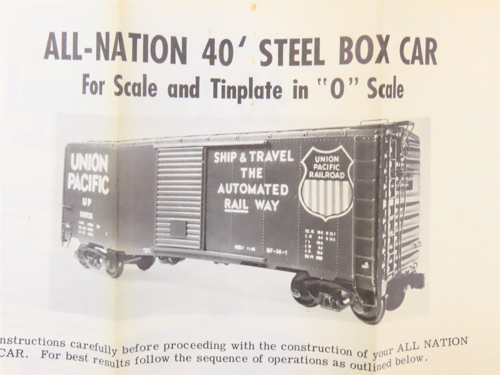 O 2-Rail All-Nation 6616 SCL Seaboard Coast Line 40' Steel Boxcar #824421 Kit