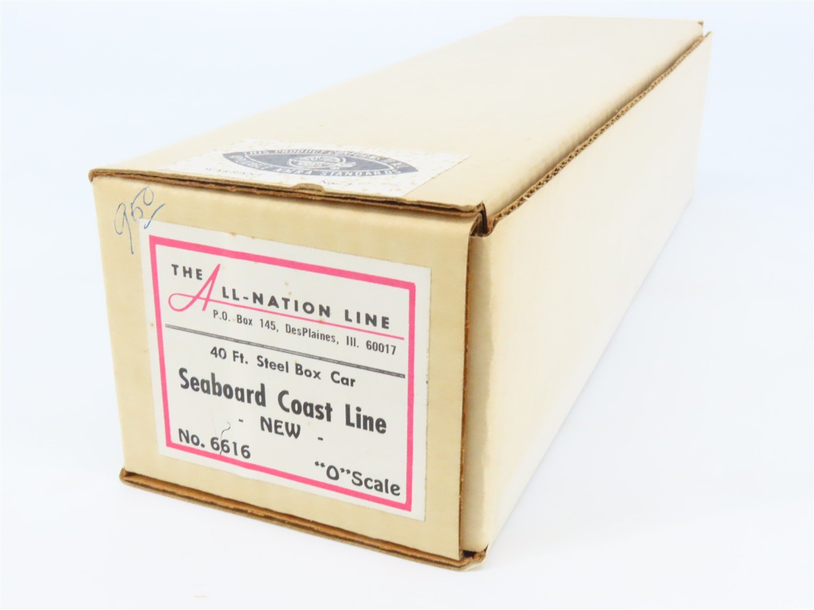 O 2-Rail All-Nation 6616 SCL Seaboard Coast Line 40' Steel Boxcar #824421 Kit