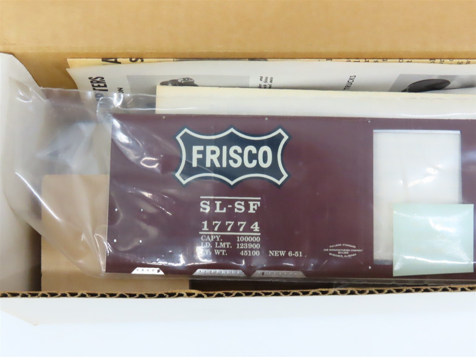 O 2-Rail All-Nation 6611 SLSF Frisco 40' Steel Boxcar #824421 Kit