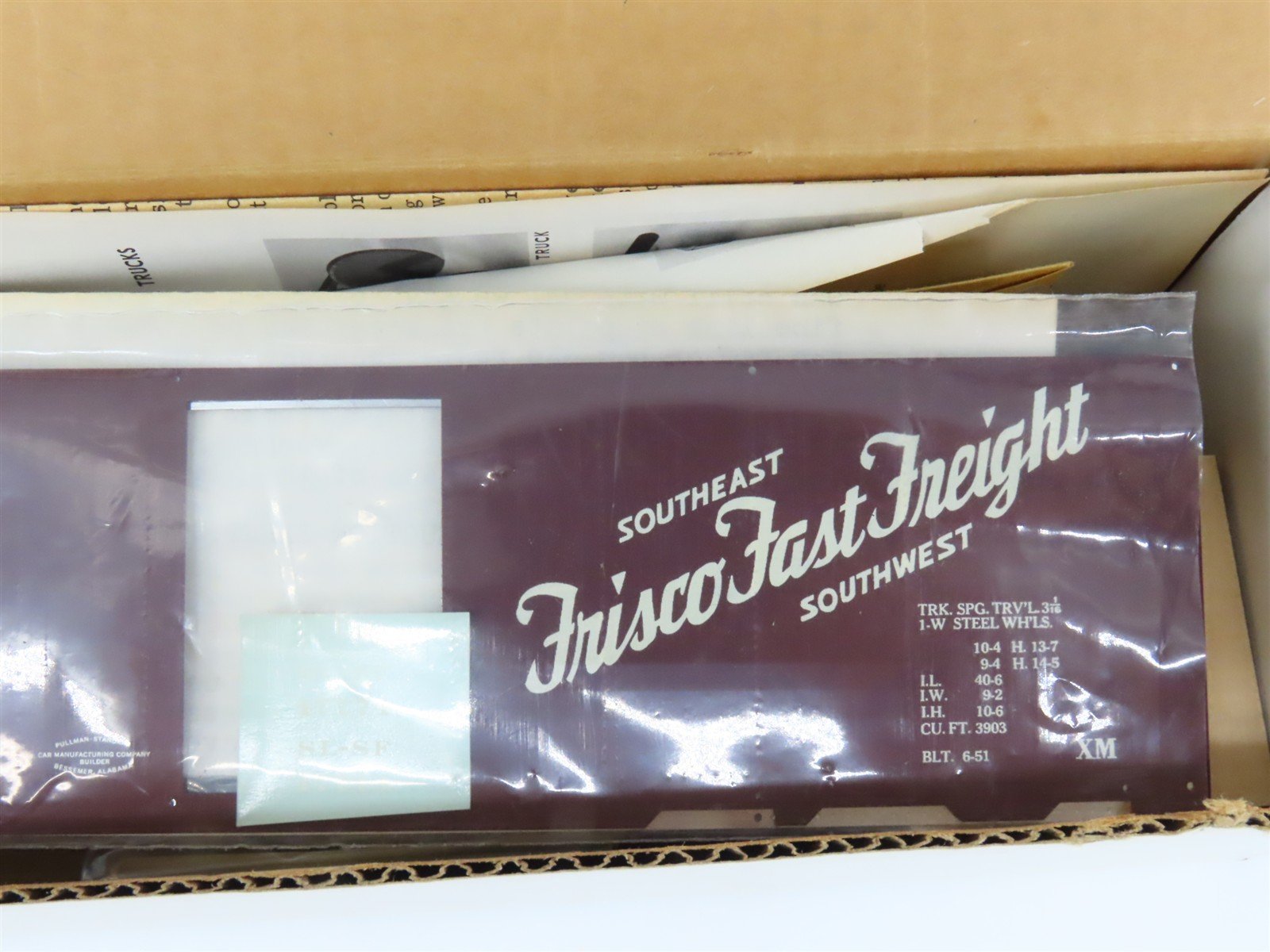 O 2-Rail All-Nation 6611 SLSF Frisco 40' Steel Boxcar #824421 Kit