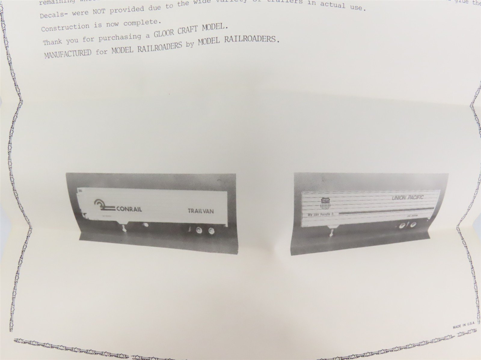 O Scale 2-Rail Gloor Craft 557 Undecorated 45' Refrigerated Trailer Kit