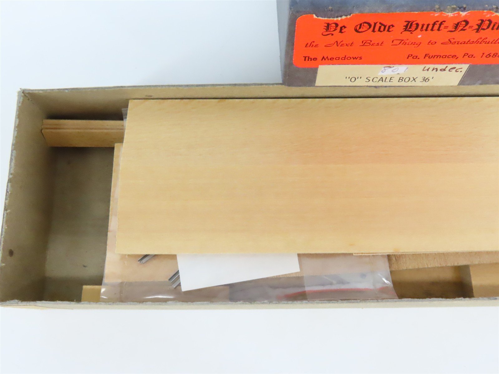 O Scale 2-Rail Ye Olde Huff-N-Puff Undecorated 36' Wood Boxcar Kit