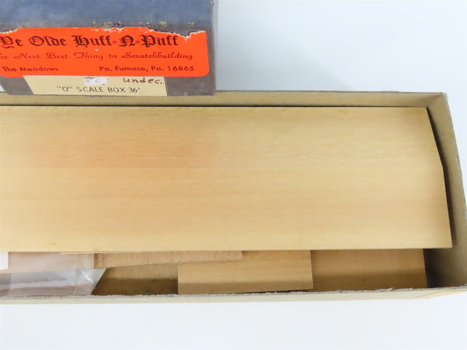 O Scale 2-Rail Ye Olde Huff-N-Puff Undecorated 36' Wood Boxcar Kit