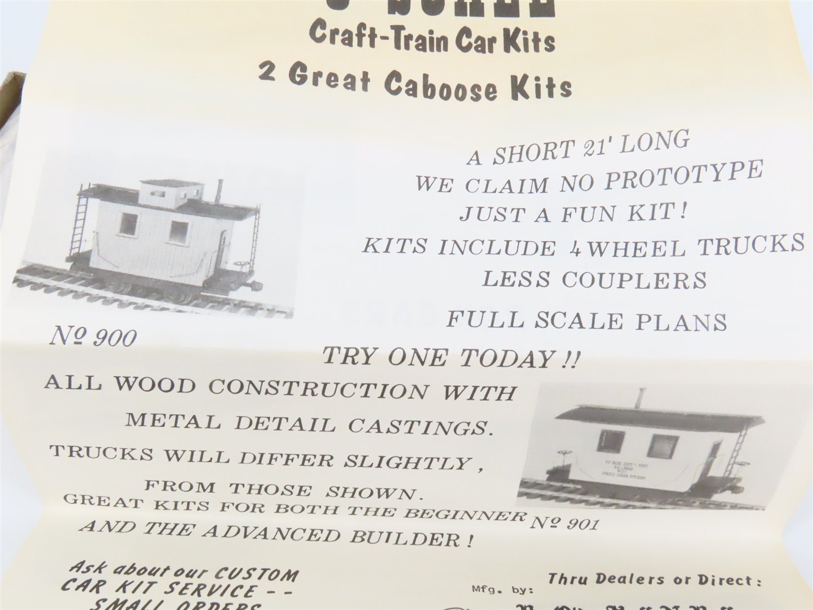 O Scale 2-Rail Ye Olde Huff-N-Puff Undecorated 36' Wood Boxcar Kit
