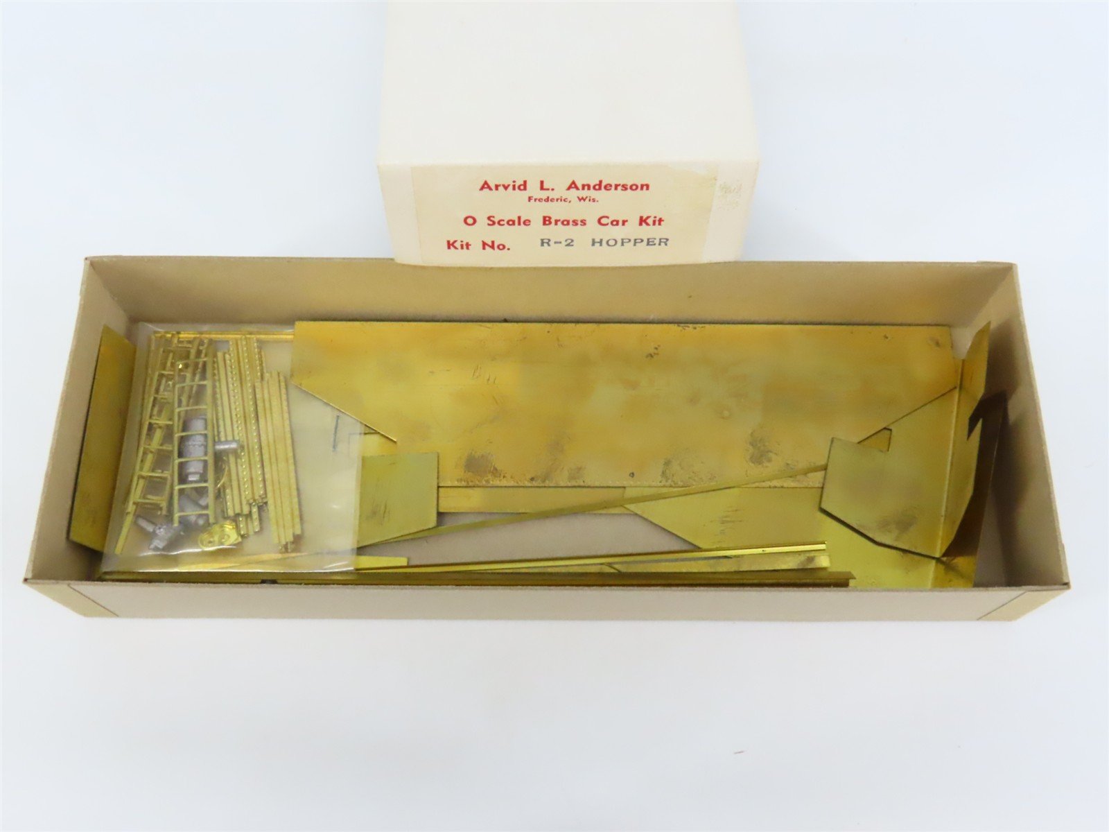 O Scale 2-Rail Arvid L. Anderson R-2 Undecorated BRASS Hopper Car Kit