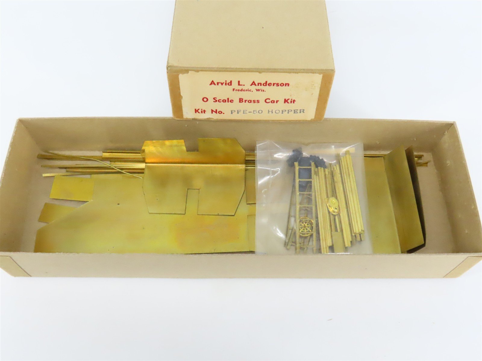 O Scale 2-Rail Arvid L. Anderson PFE-50 Undecorated BRASS Hopper Car Kit