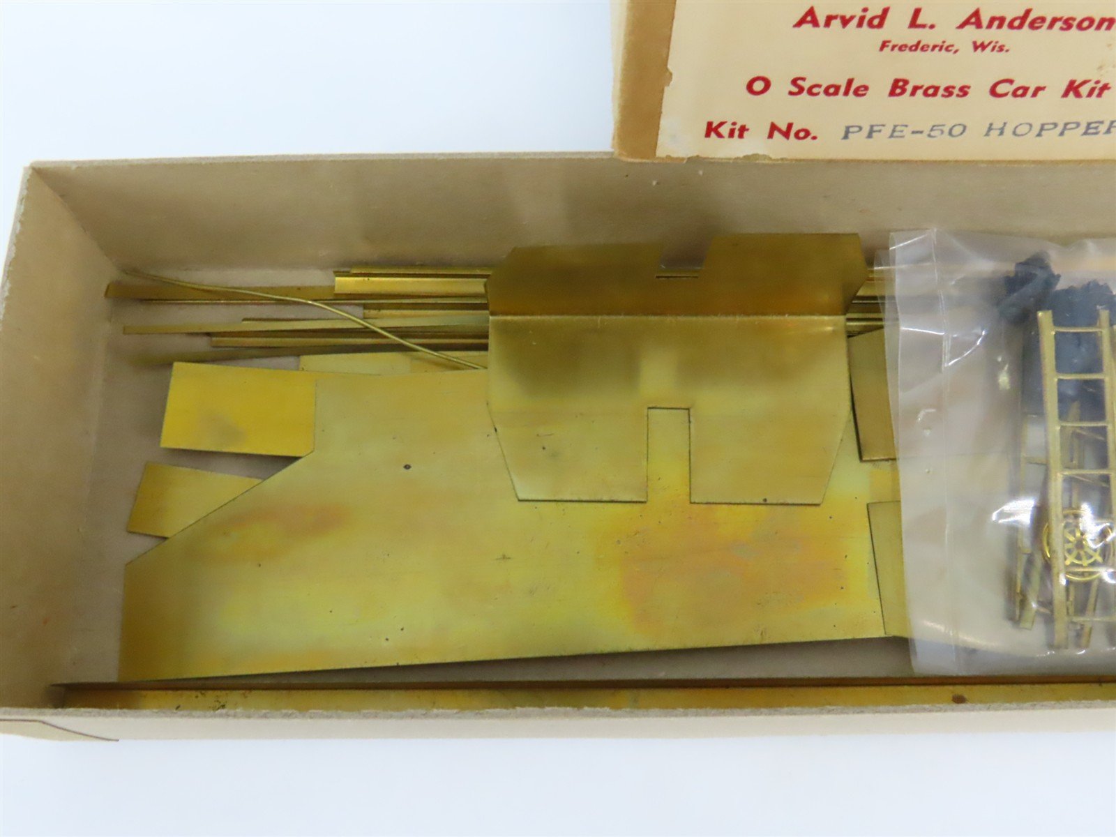 O Scale 2-Rail Arvid L. Anderson PFE-50 Undecorated BRASS Hopper Car Kit