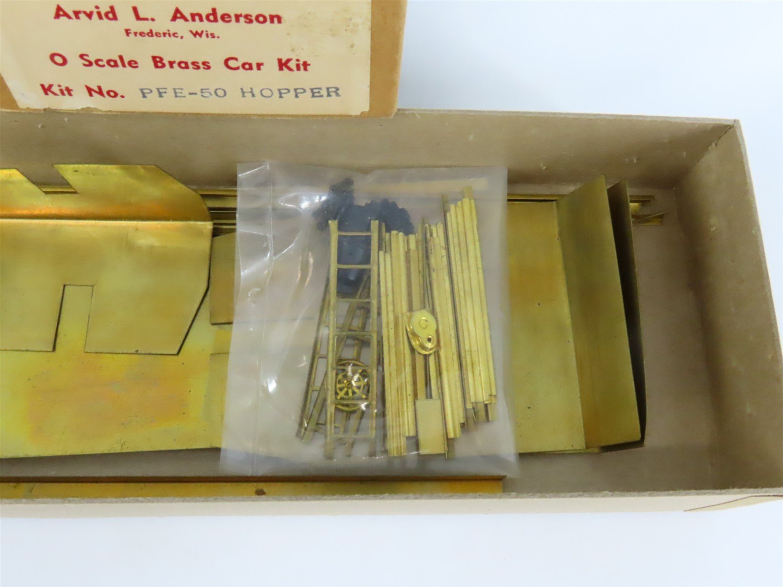 O Scale 2-Rail Arvid L. Anderson PFE-50 Undecorated BRASS Hopper Car Kit