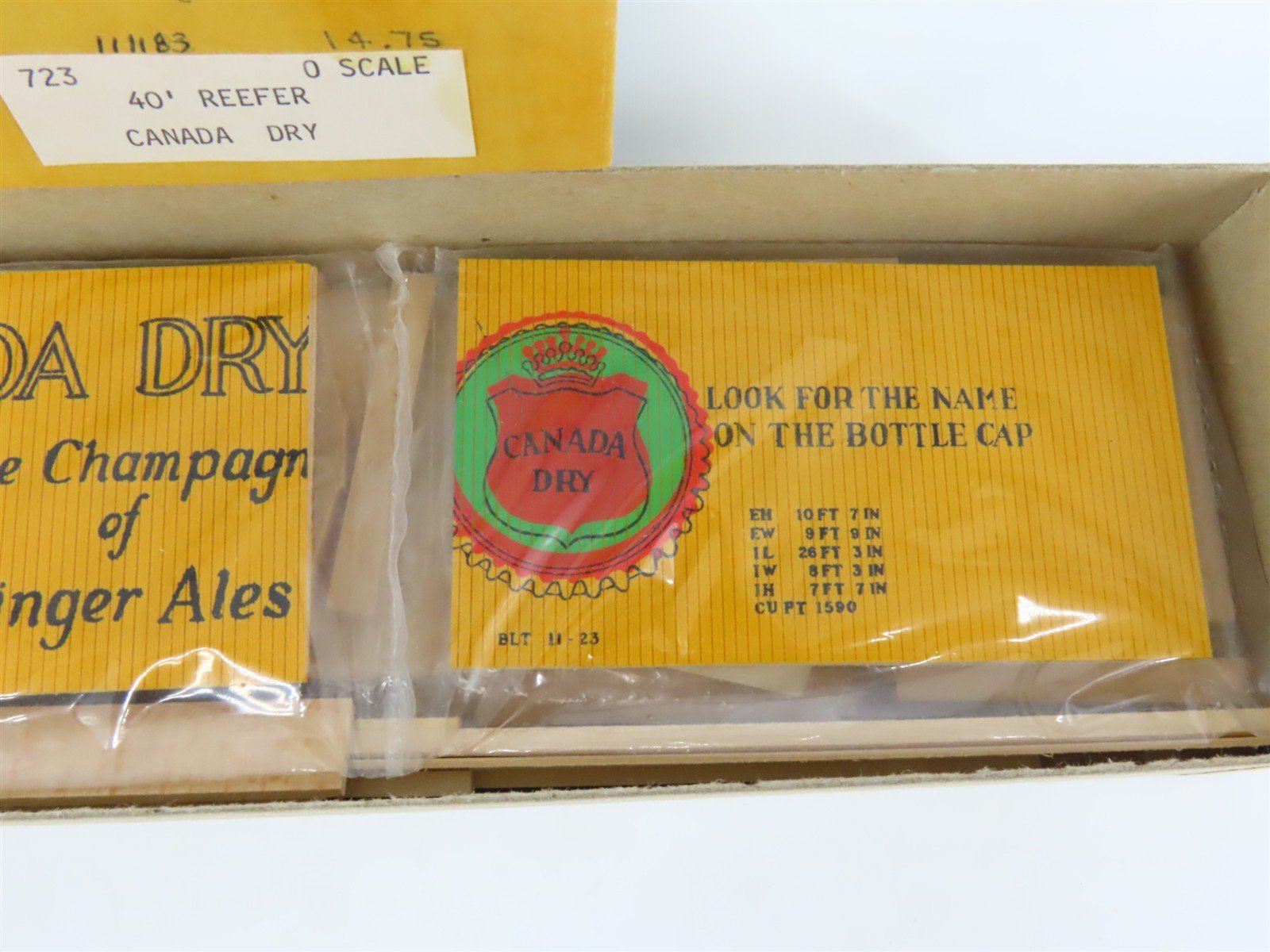 O 2-Rail Ye Olde Huff-N-Puff 723 GARE Canada Dry 40' Reefer #9104 Kit
