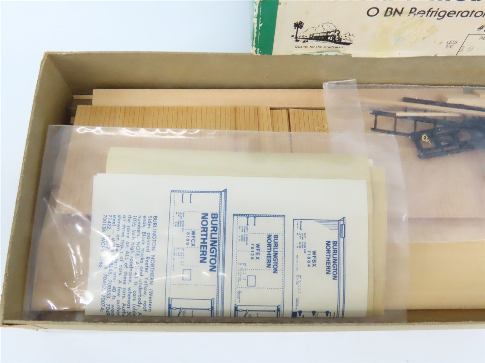 O Scale 2-Rail Suncoast 508 BN Burlington Northern 40' Reefer Car Kit