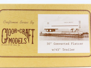 O Scale 2-Rail Gloor Craft 556 50' Converted Flatcar Kit w/45' Trailer Load