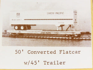 O Scale 2-Rail Gloor Craft 556 50' Converted Flatcar Kit w/45' Trailer Load