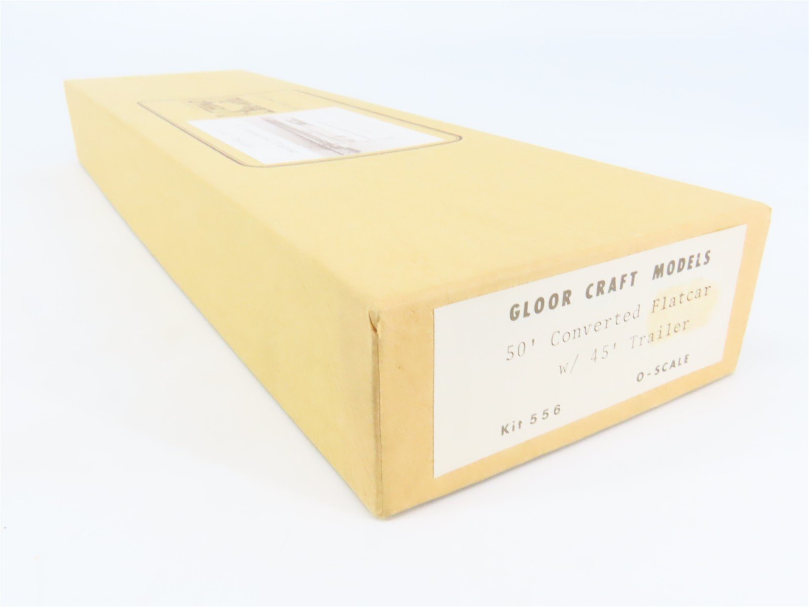 O Scale 2-Rail Gloor Craft 556 50' Converted Flatcar Kit w/45' Trailer Load