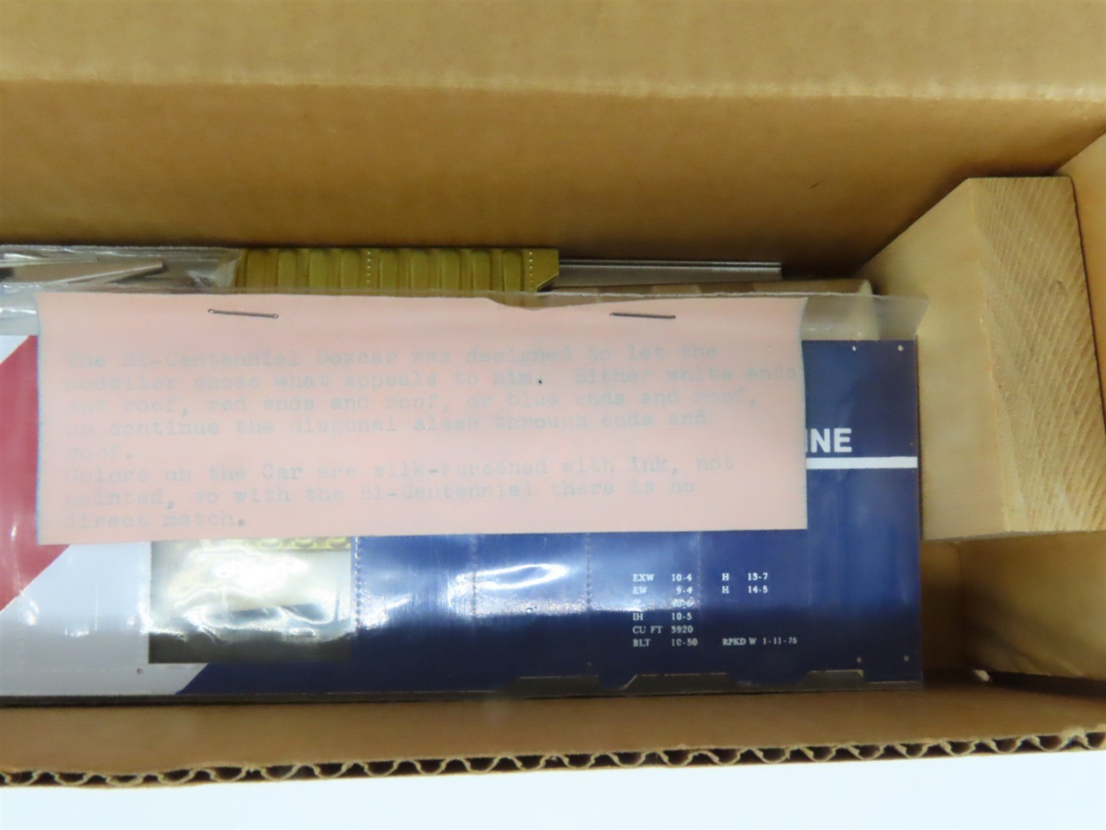 O Scale 2-Rail All-Nation AN Bi-Centennial Boxcar #1776 Kit