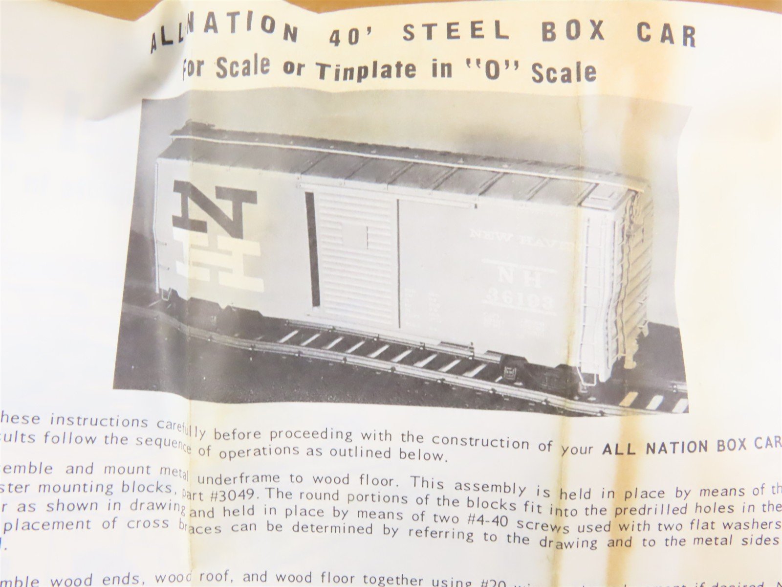 O Scale 2-Rail All-Nation AN Bi-Centennial Boxcar #1776 Kit
