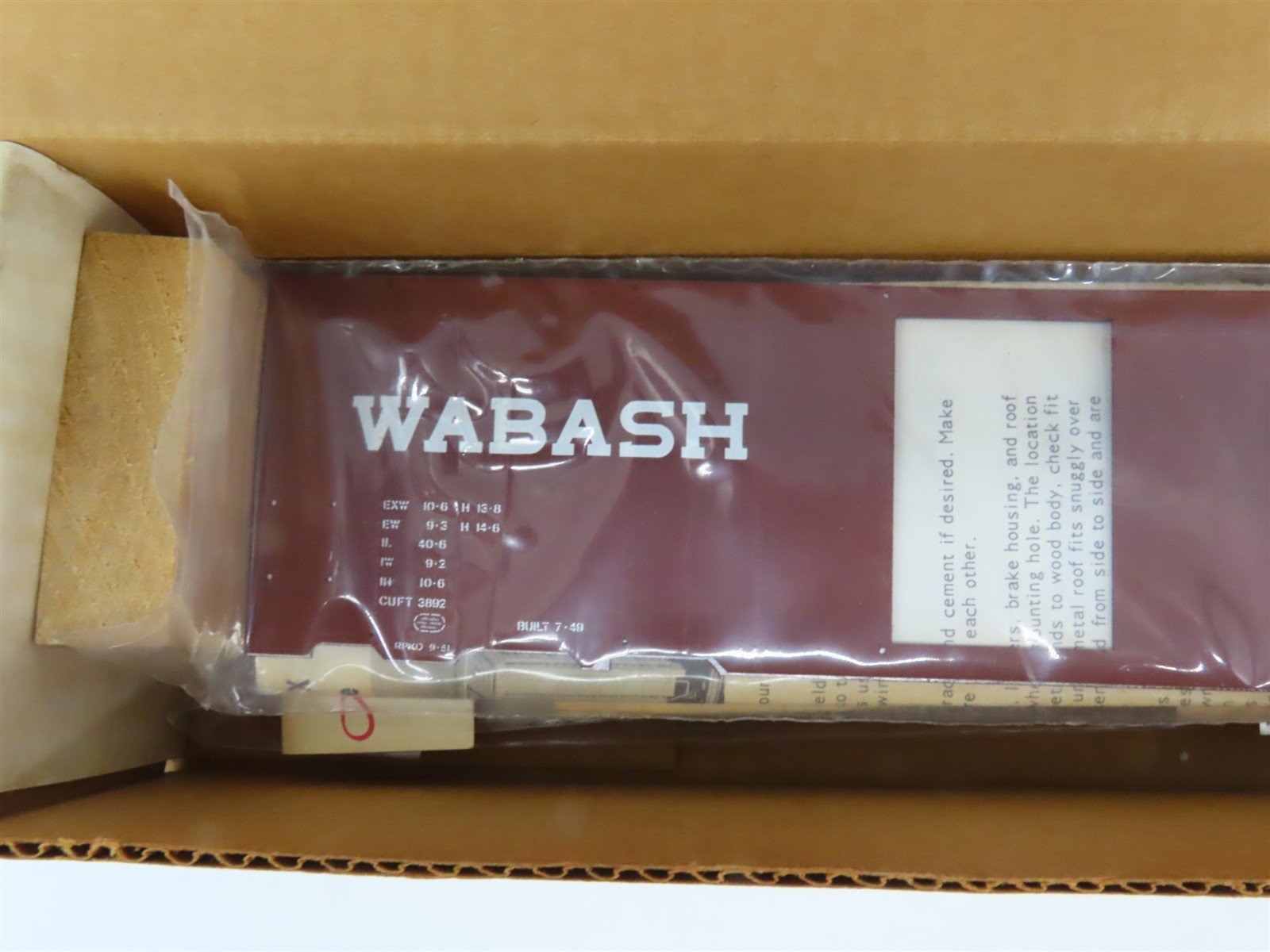 O Scale 2-Rail All-Nation 6622 WAB Wabash 40' Boxcar #89571 Kit
