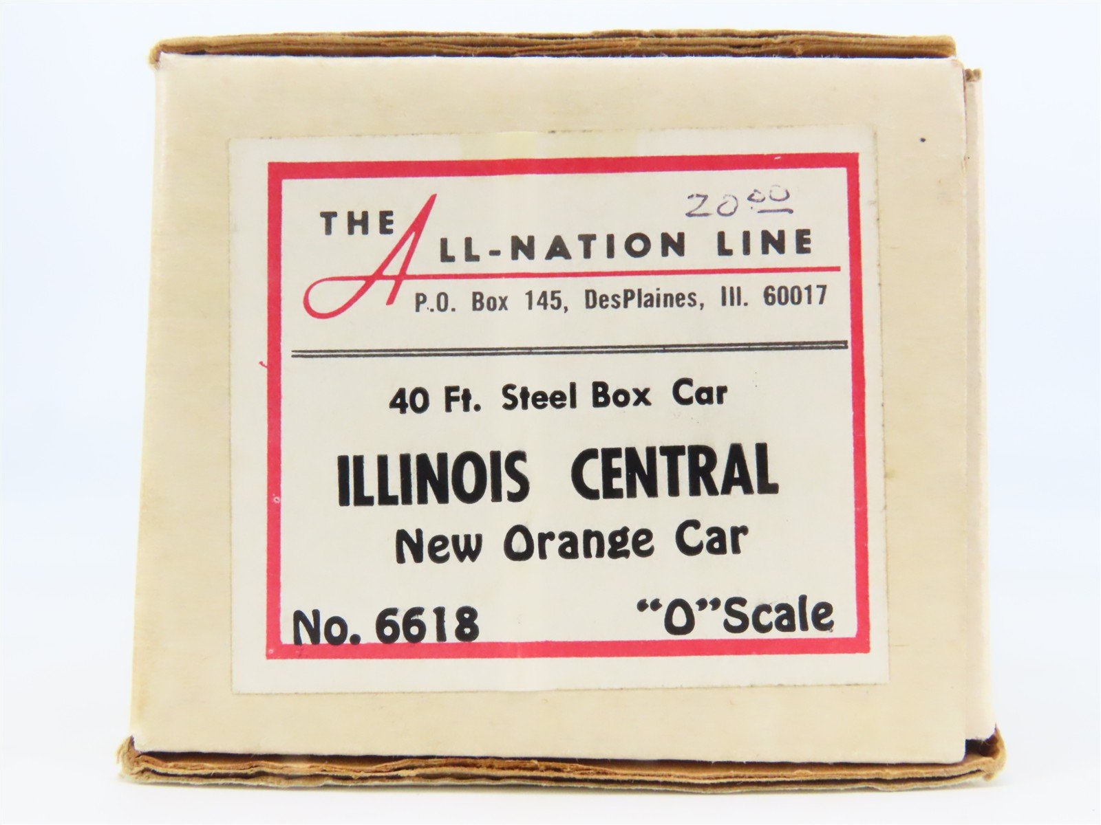 O Scale 2-Rail All-Nation 6618 IC Illinois Central 40' Steel Boxcar #120681 Kit