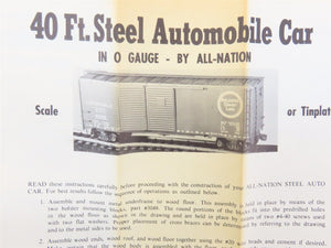 O Scale 2-Rail All-Nation 3681 NYC New York Central 40' Auto Boxcar #70006 Kit