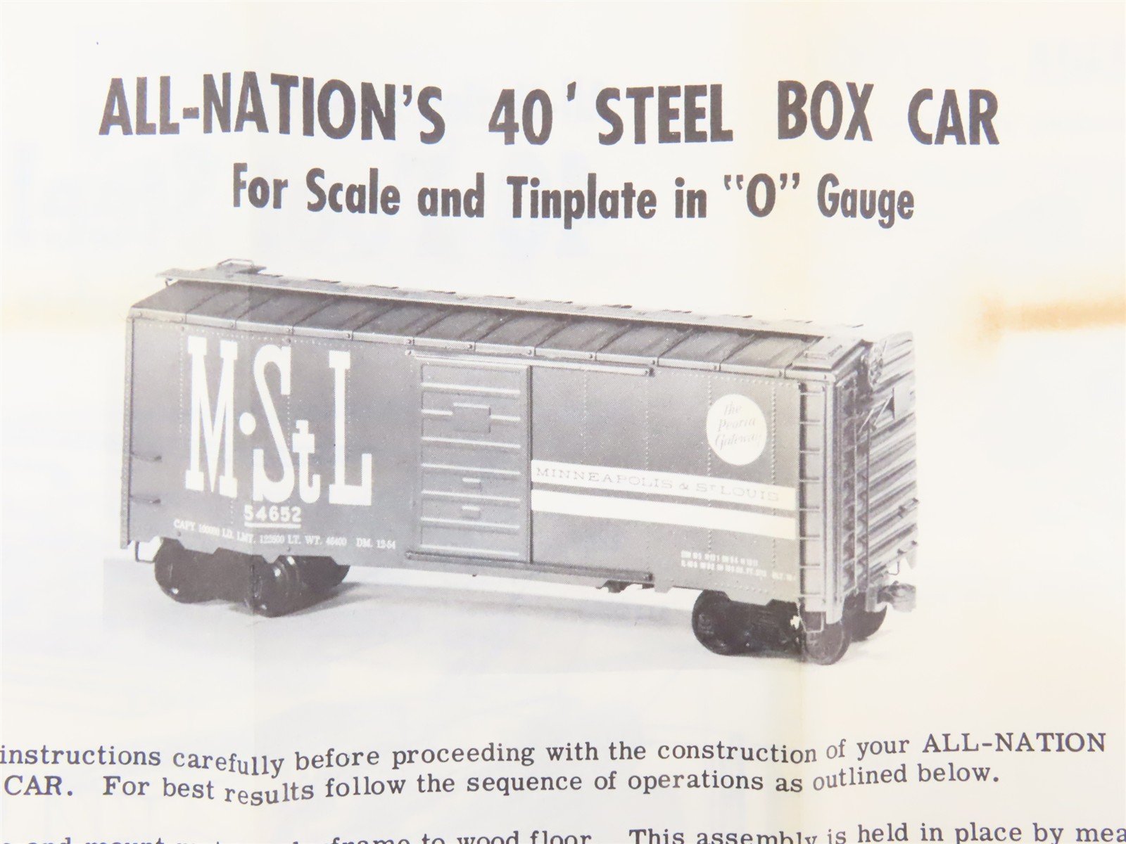 O Scale 2-Rail All-Nation 6610 Central of Georgia 40' Steel Boxcar #7086 Kit