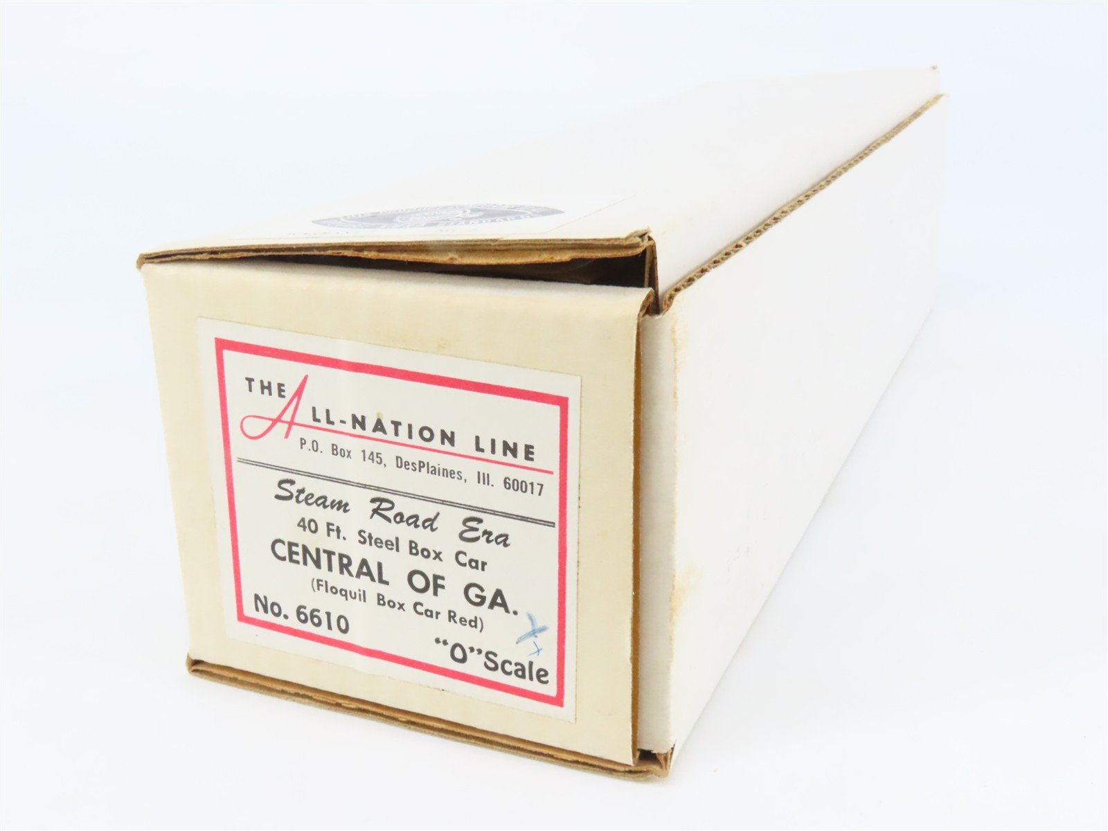 O Scale 2-Rail All-Nation 6610 Central of Georgia 40' Steel Boxcar #7086 Kit