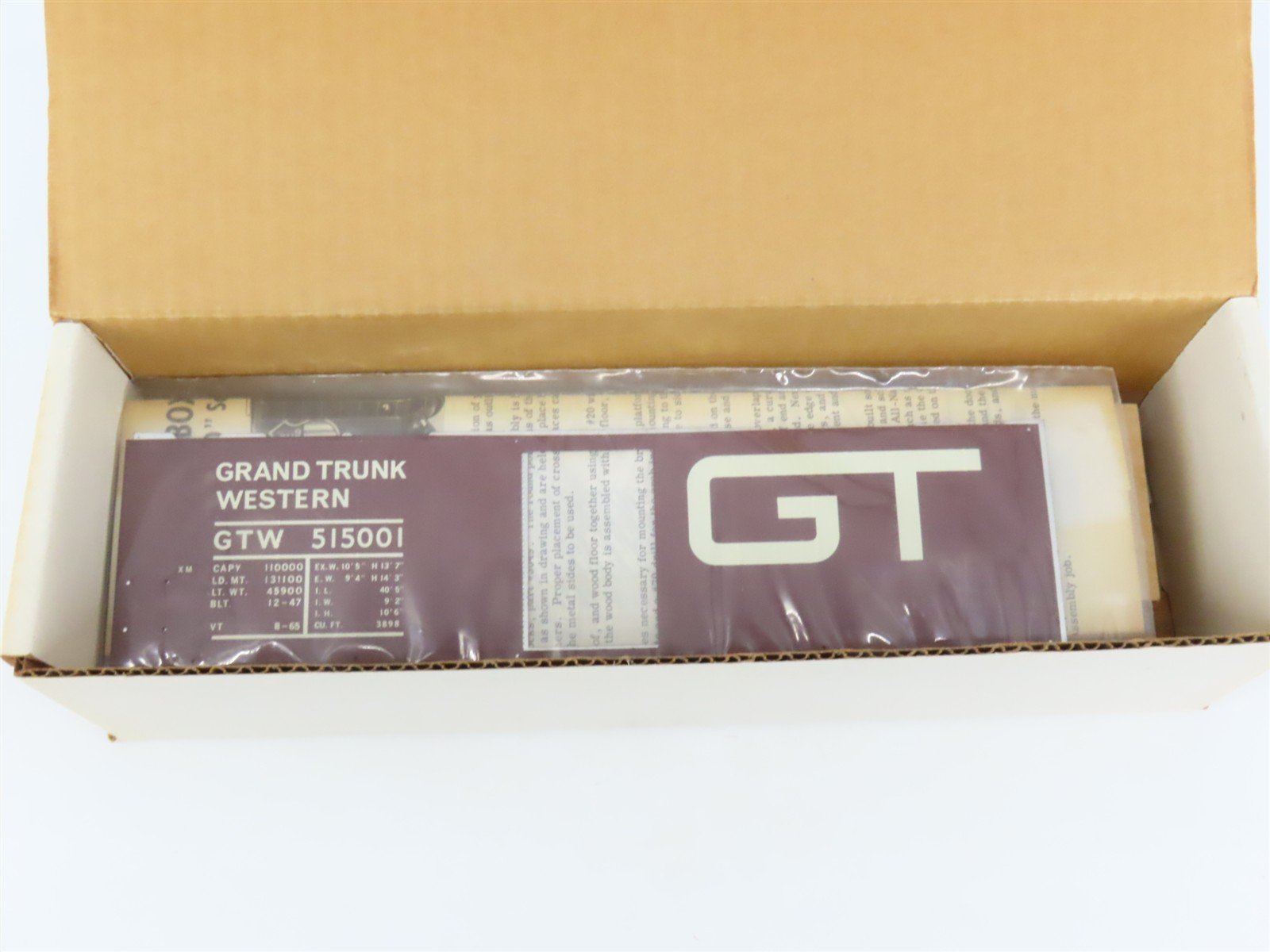 O Scale 2-Rail All-Nation 6617 GTW Grand Trunk Western Boxcar #515001 Kit