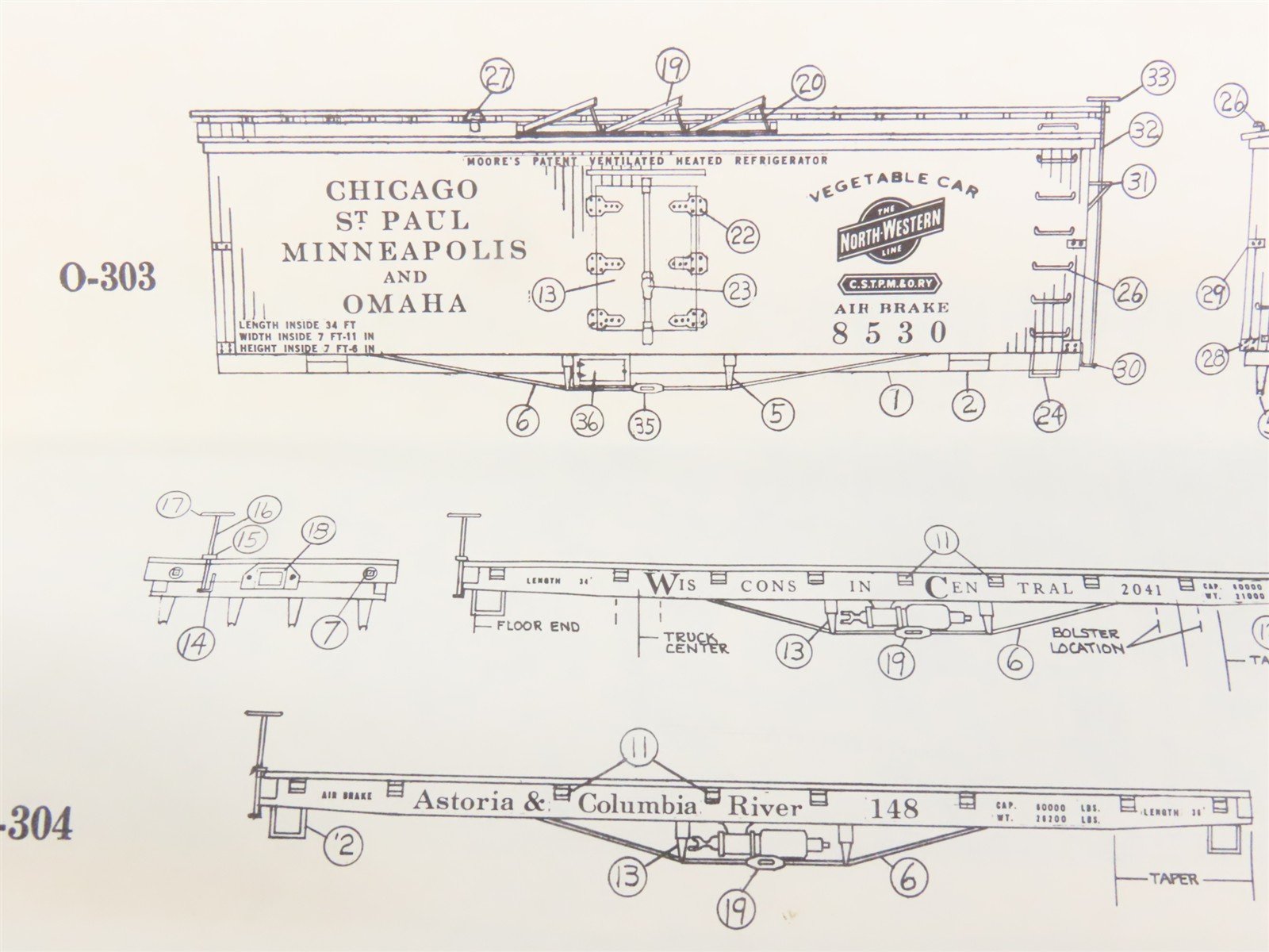 O 2-Rail La Belle O-304 Wisconsin Central, Astoria & Columbia Flatcar 2-Car Kits