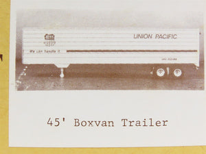 O Scale 2-Rail Gloor Craft 558 Undecorated 45' Box Van Trailer Kit