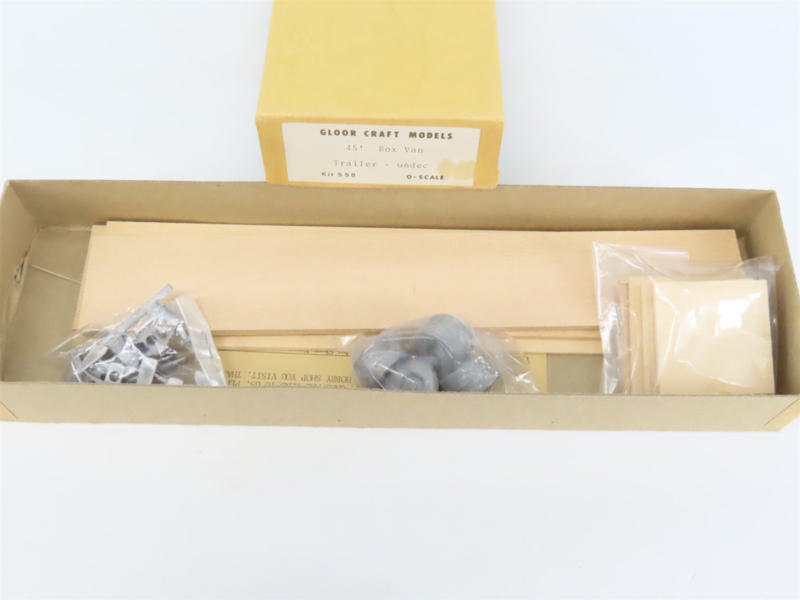 O Scale 2-Rail Gloor Craft 558 Undecorated 45' Box Van Trailer Kit