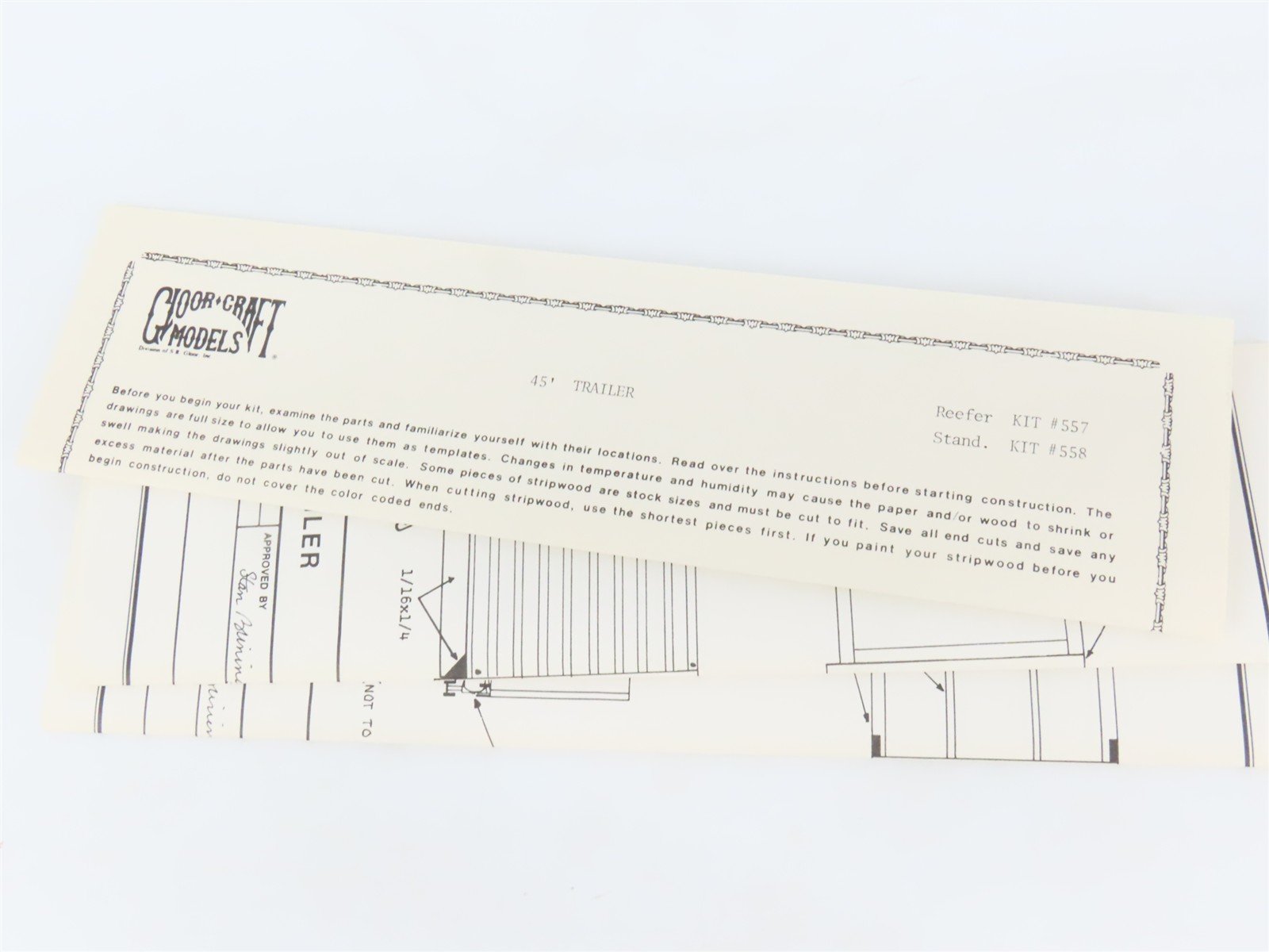 O Scale 2-Rail Gloor Craft 558 Undecorated 45' Box Van Trailer Kit