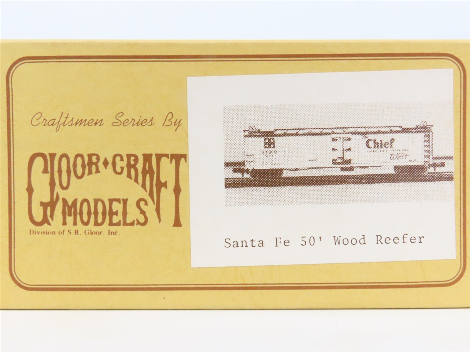 O 2-Rail Gloor Craft 544 SFRD ATSF Santa Fe 50' R-37 Wood Reefer Car #5124 Kit