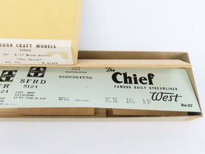 O 2-Rail Gloor Craft 544 SFRD ATSF Santa Fe 50' R-37 Wood Reefer Car #5124 Kit