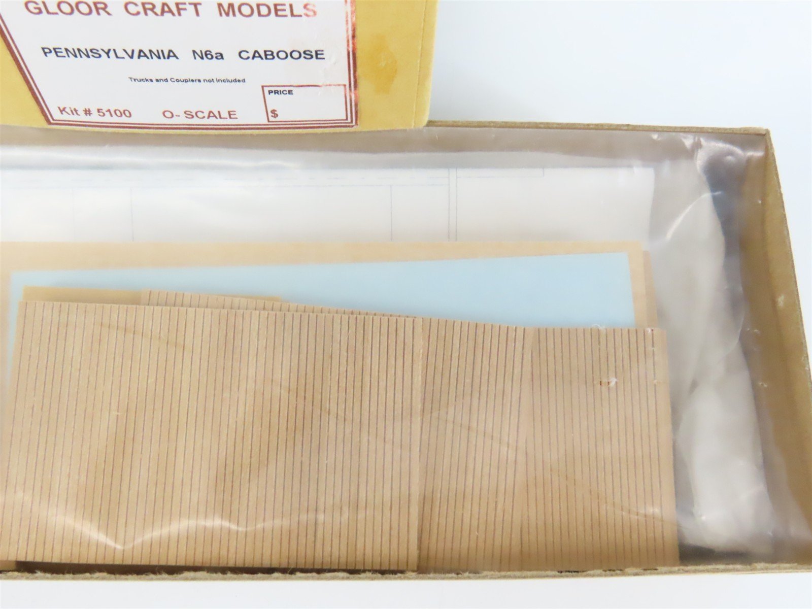 O Scale 2-Rail Gloor Craft 5100 PRR Pennsylvania N6a Caboose Kit