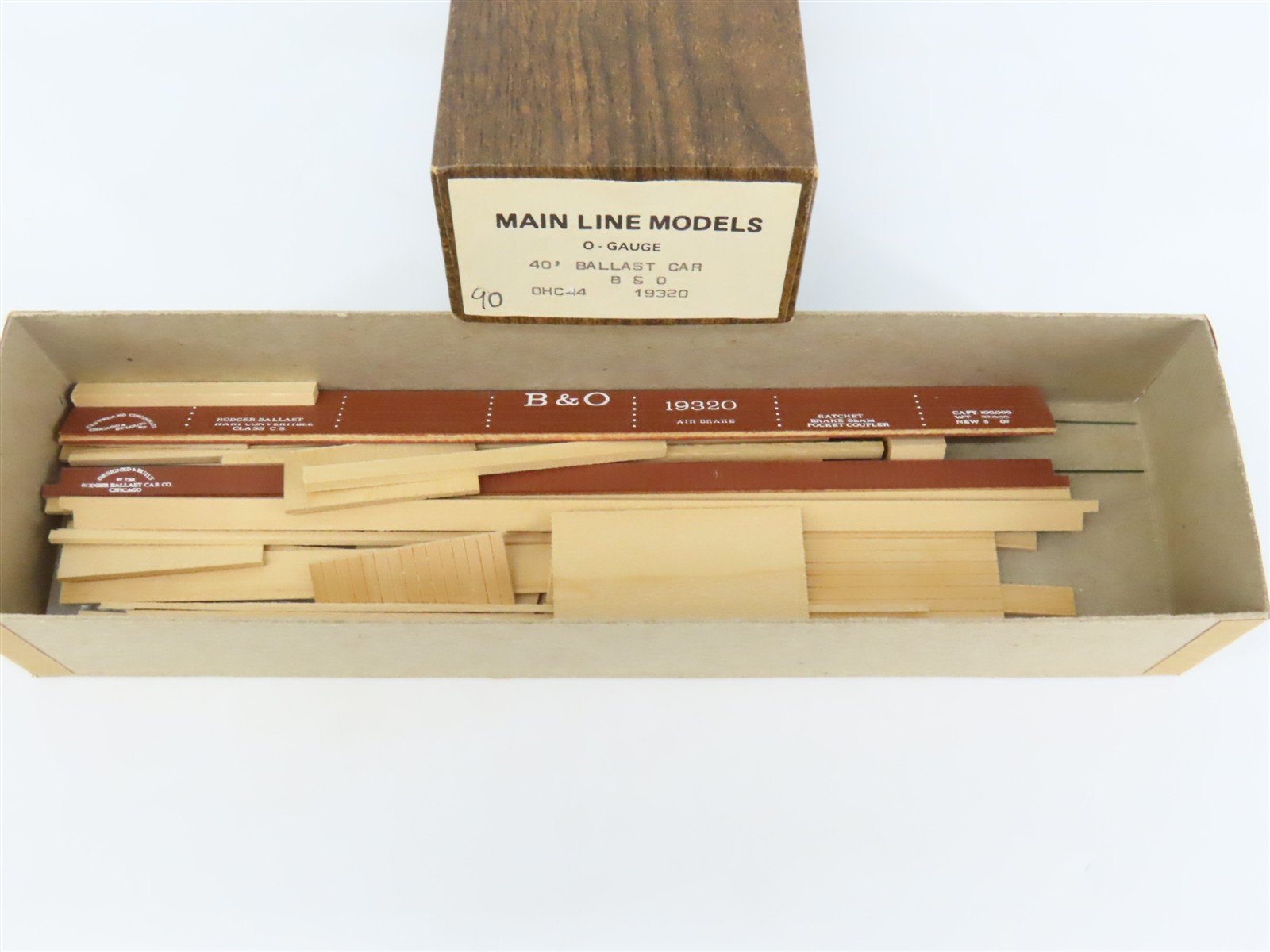 O 2-Rail Mainline Models OHC44 B&O Baltimore & Ohio 40' Ballast Car #19320 Kit