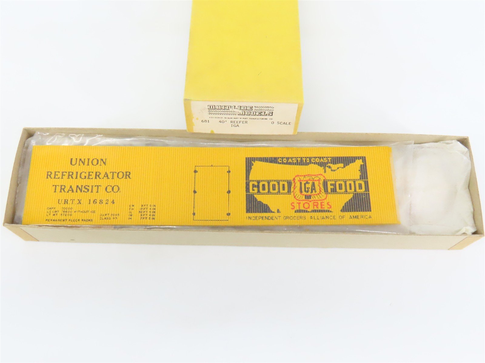 O Scale 2-Rail Mainline Models 681 URTX IGA Good Food 40' Reefer #16824 Kit