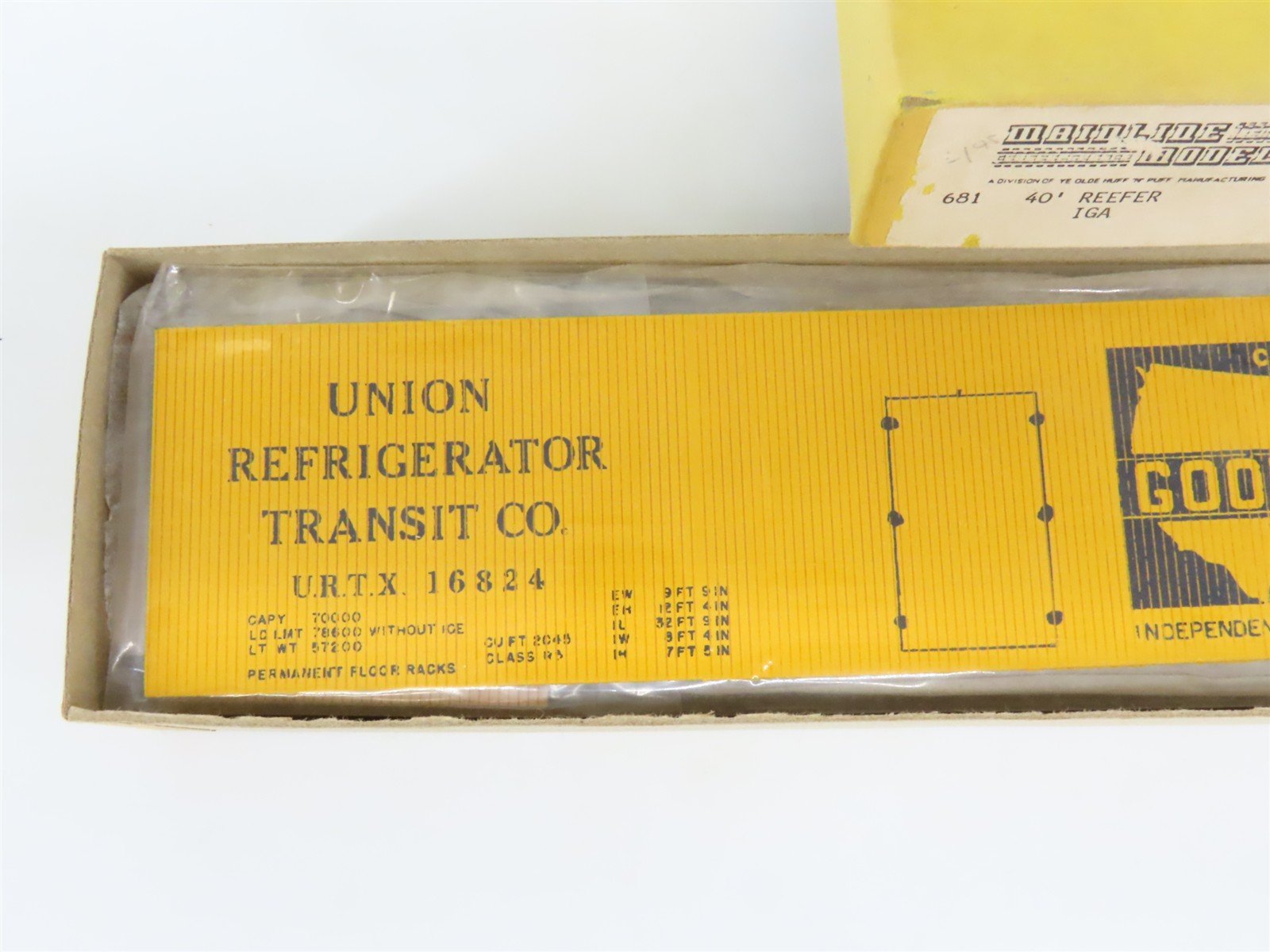 O Scale 2-Rail Mainline Models 681 URTX IGA Good Food 40' Reefer #16824 Kit